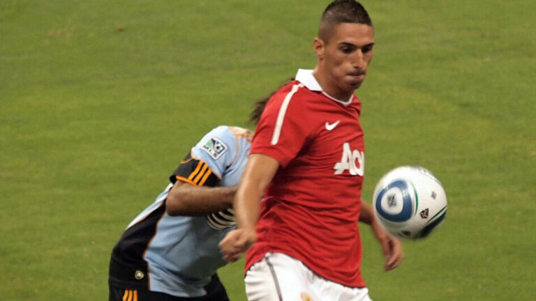 Federico Macheda controls the ball during the MLS All Star Game